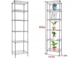 6 Layers Silver Wire Shelving